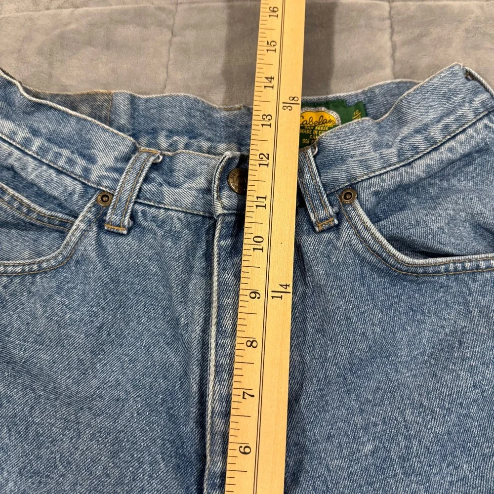 Cabela's Flannel Lined Jeans Women 10 Reg Blue Plaid High Rise Straight Vintage - Picture 4 of 8